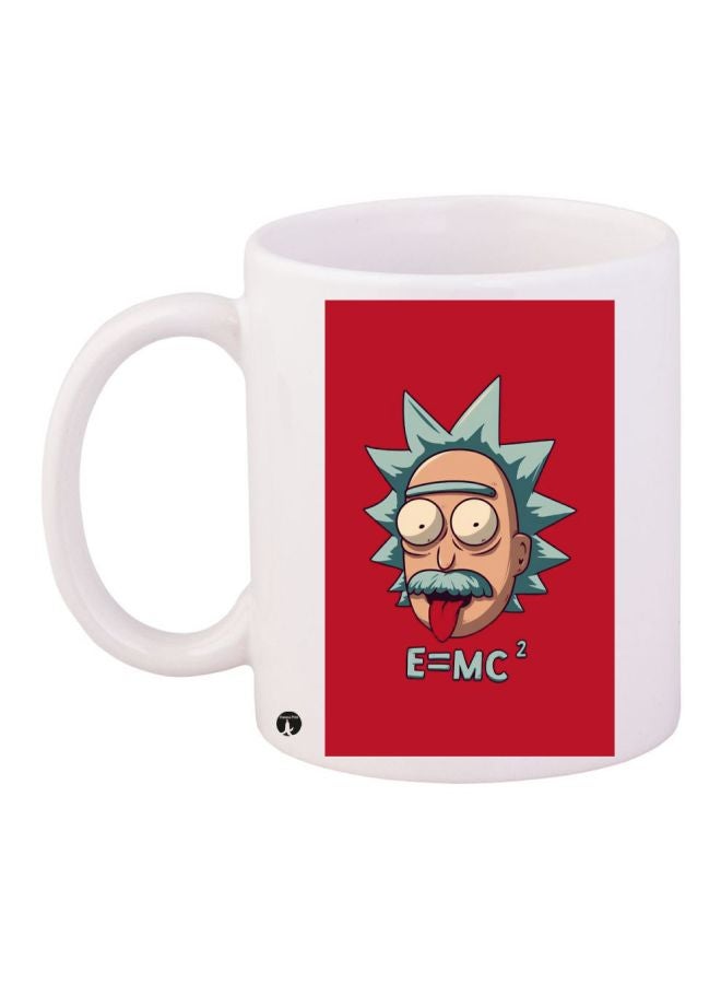 BP Albert Einstein Cartoon Printed Coffee Mug White/Red/Grey