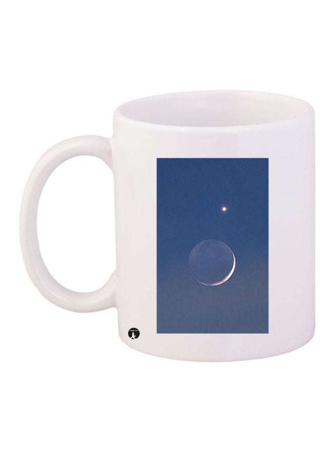 BP Moon Printed Coffee Mug White/Blue