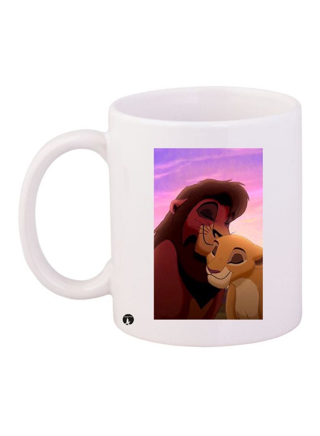 مج قهوة بطبعة مستوحاة من فيلم "Lion King" أبيض/ أرجواني/ بني