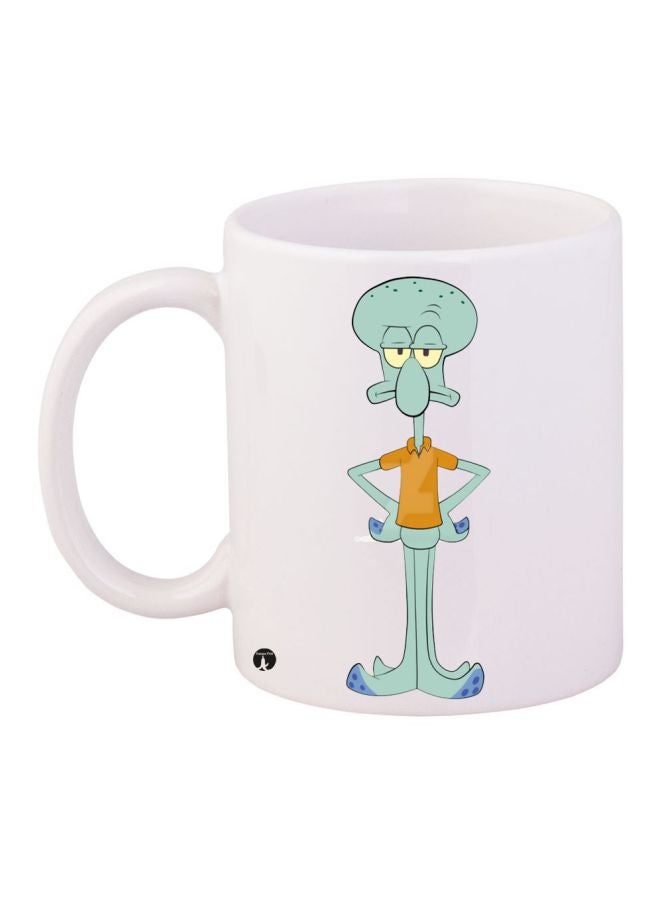 BP Cartoon Printed Coffee Mug White/Green/Yellow