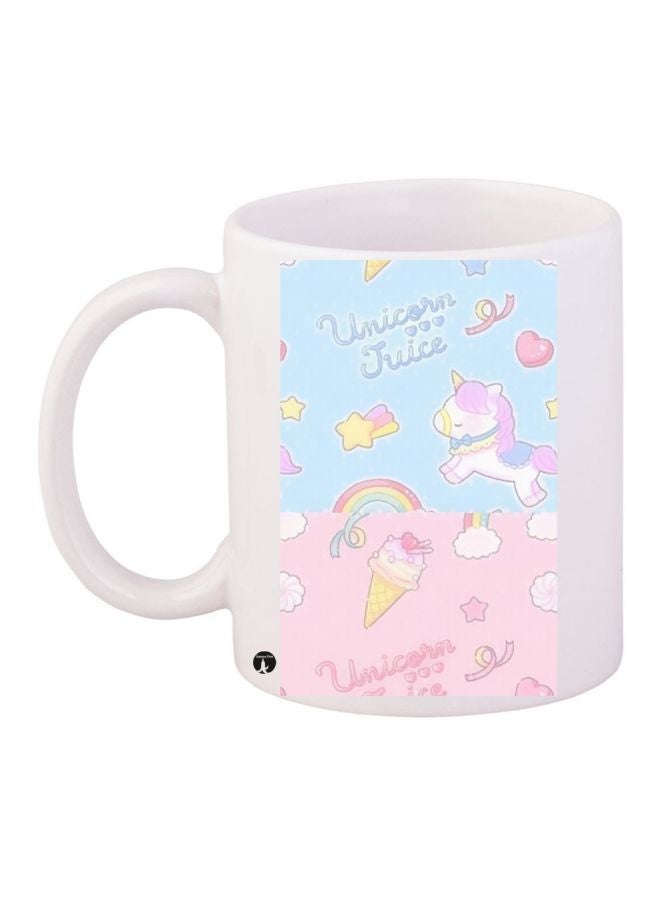Unicorn Printed Coffee Mug White/Blue/Pink