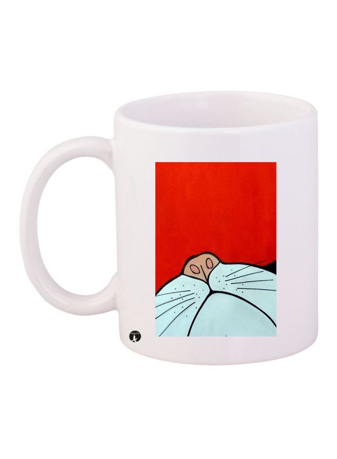 Cat Printed Coffee Mug White/Red/Blue