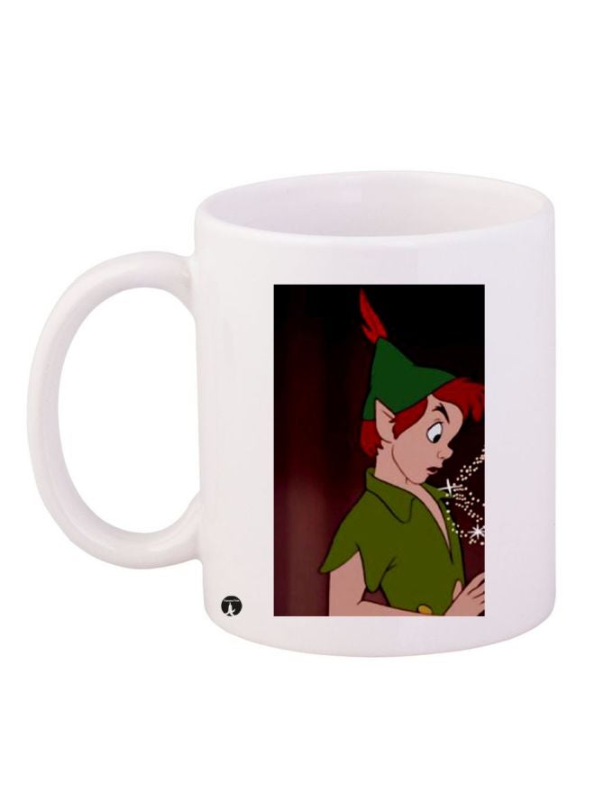 Peter Pan Printed Coffee Mug White/Green/Pink
