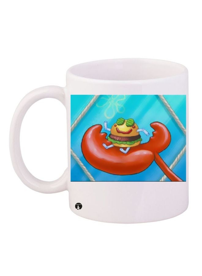 Cartoon Printed Coffee Mug White/Red/Blue