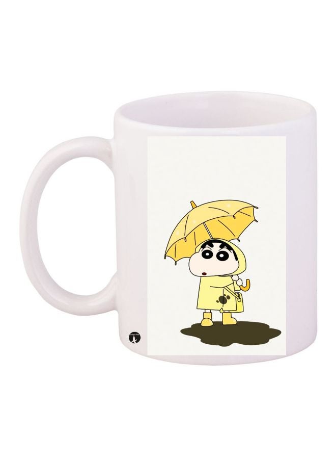 بي بي مج قهوة بطبعة شخصية كارتونية أبيض/أصفر/أسود