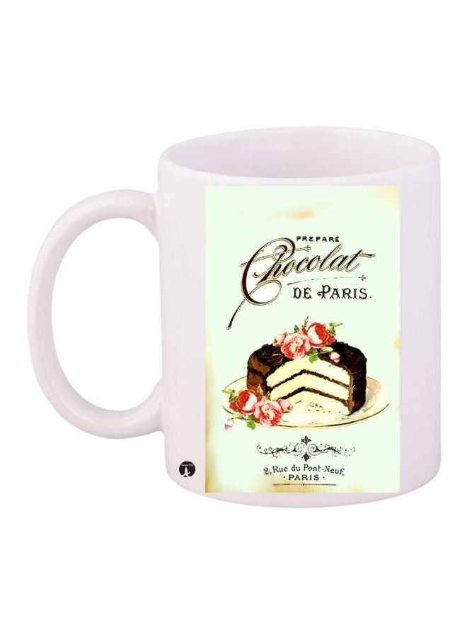 مج قهوة بطبعة كيك أبيض/أخضر/بني