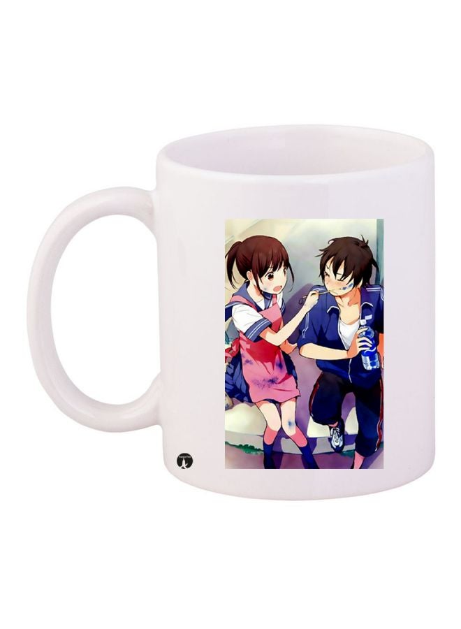 BP Anime Couple Printed Coffee Mug White/Blue/Pink