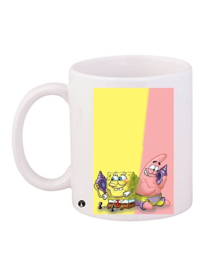 بي بي مج قهوة بطبعة من الرسومات الكرتونية "SpongeBob SquarePants" أبيض/وردي/أصفر