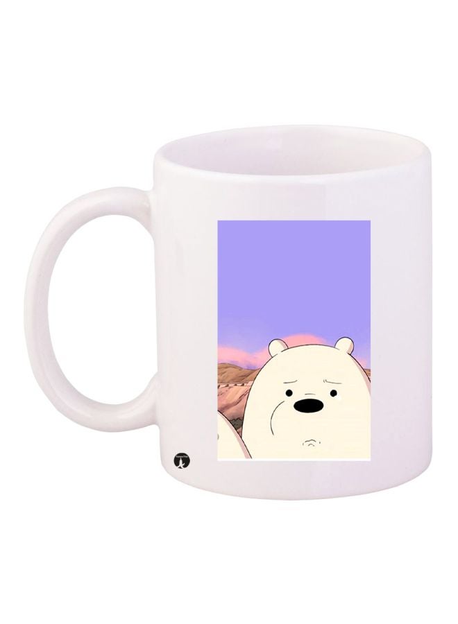 We Bare Bears Printed Coffee Mug White/Purple/Black