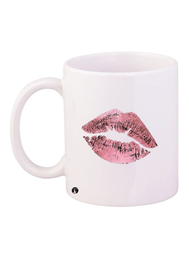 Lip Printed Coffee Mug White/Pink/Black