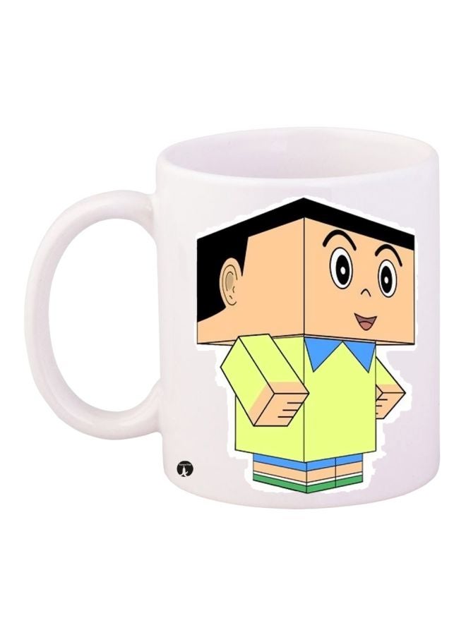 Cartoon Printed Coffee Mug White/Green/Beige