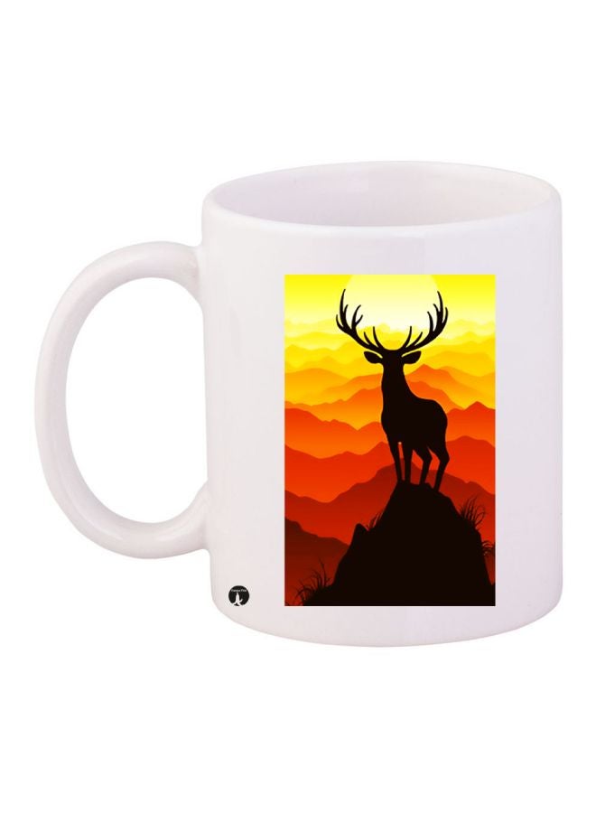 BP Deer Printed Coffee Mug White/Orange/Black