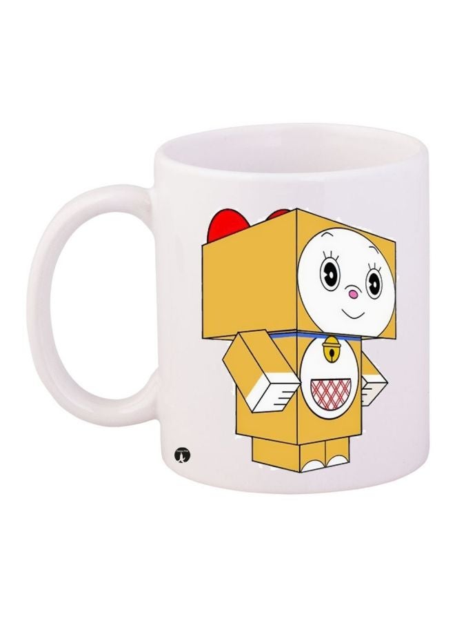 BP Cartoon Printed Coffee Mug White/Beige/Red