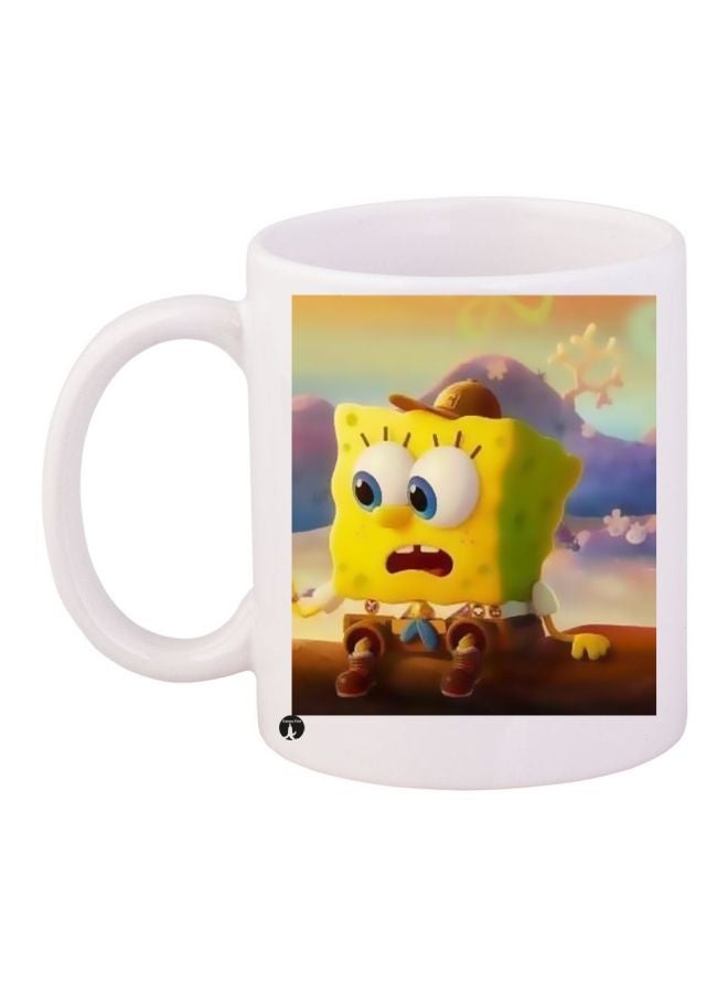 BP SpongeBob Printed Coffee Mug White/Yellow/Brown