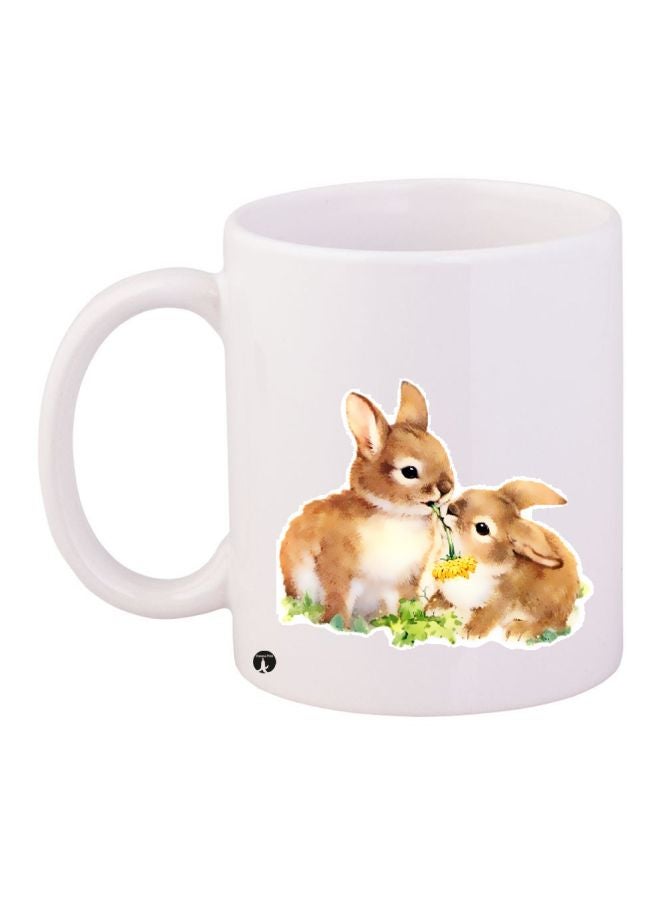 BP Bunny Printed Coffee Mug White/Beige/Green