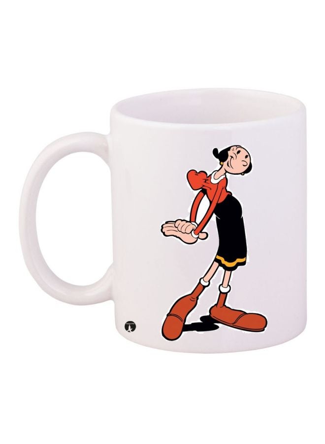 Olive Oyl Printed Coffee Mug White/Black/Red