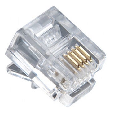 100-Piece Modular Telephone Phone Crystal Plug Connector Clear - Image 2