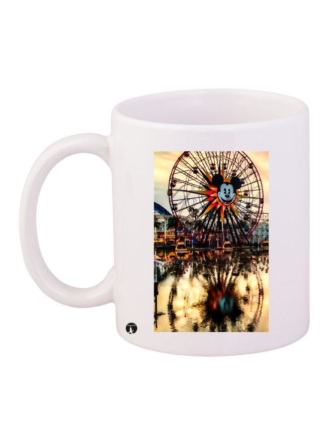 BP Micky Mouse Printed Ceramic Coffee Mug White/Beige/Brown