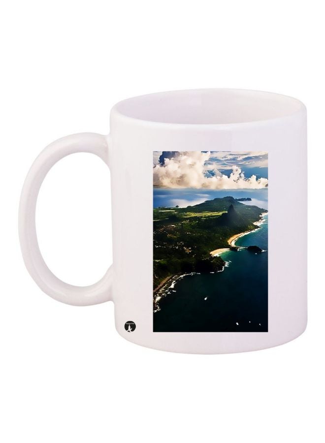 BP Landscape Printed Ceramic Coffee Mug White/Green/Black