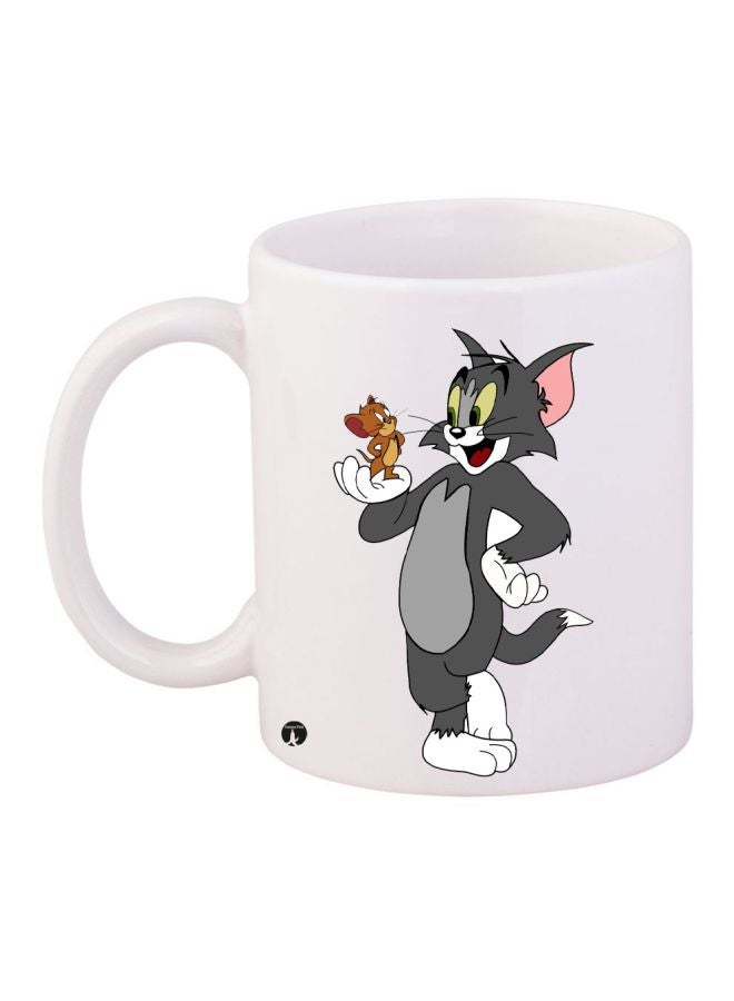 BP Tom And Jerry Printed Coffee Mug White/Grey/Brown