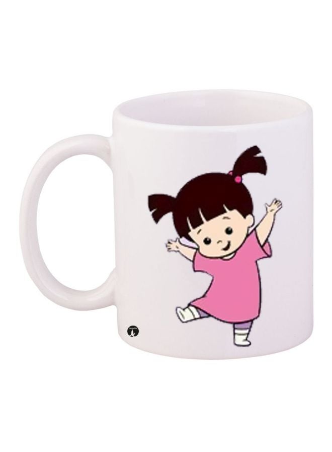 Cartoon Printed Coffee Mug White/Pink/Beige