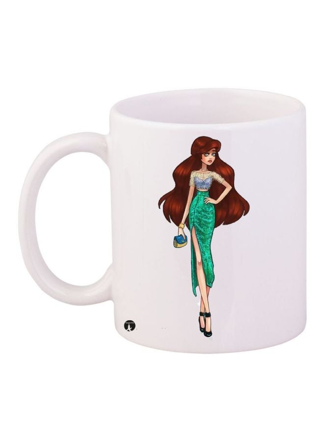 Disney Princess Printed Coffee Mug White/Green/Brown