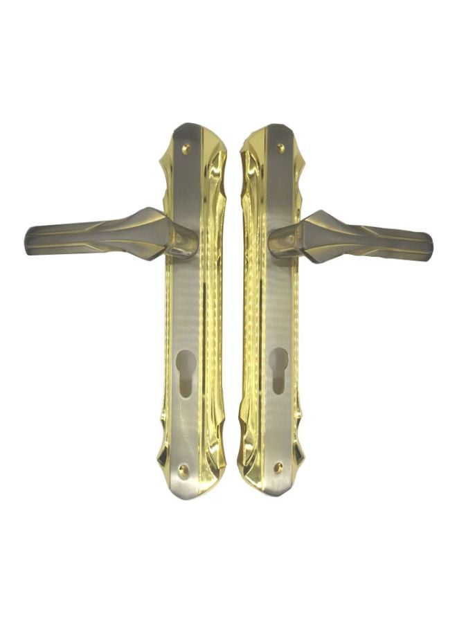 ميغو قفل مقبض باب مصنوع من الزنك ذهبي/فضي - Image 1