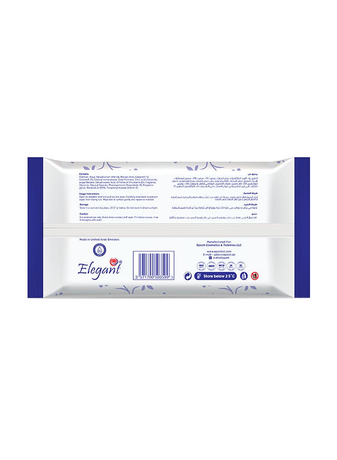 Elegant Anti-Bacterial Sanitizing Wipes 80 Counts Blue  - Image 2
