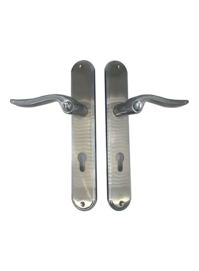 ميغو مجموعة مقابض للأبواب من قطعتين فضي 85مم - Image 1