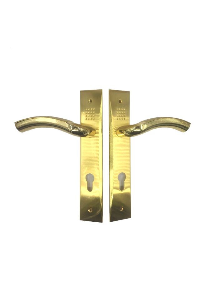 ميغو طقم مقابض باب من الزنك من قطعتين ذهبي - Image 1