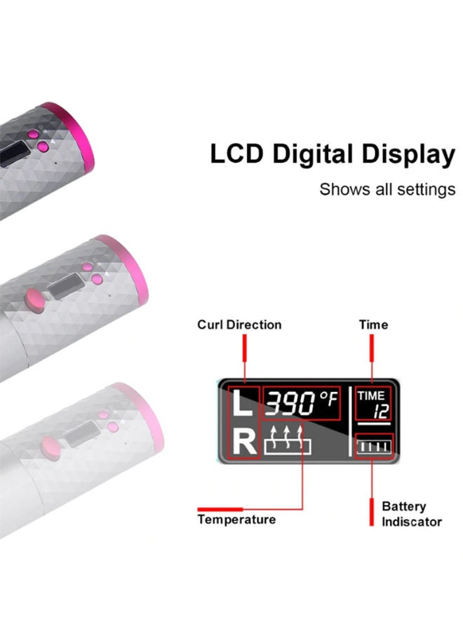 Rechargeable Automatic Hair Curler Grey/Pink - Image 3