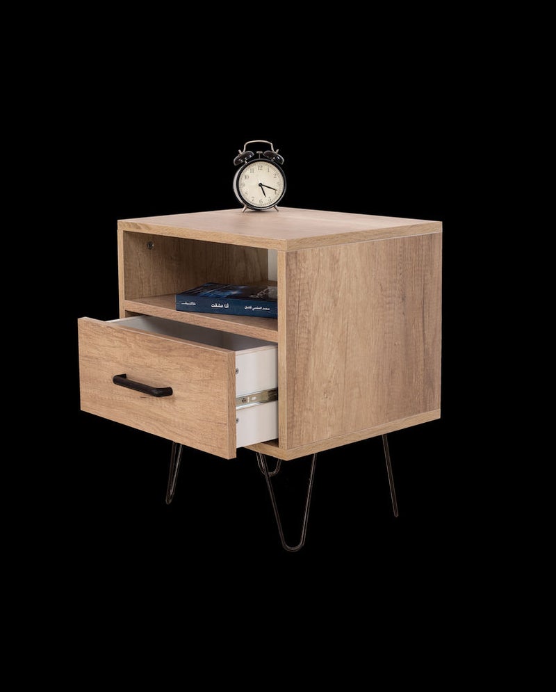 FURVIVE - 1-Drawer Wooden Forr Side Table Alaska - Image 1