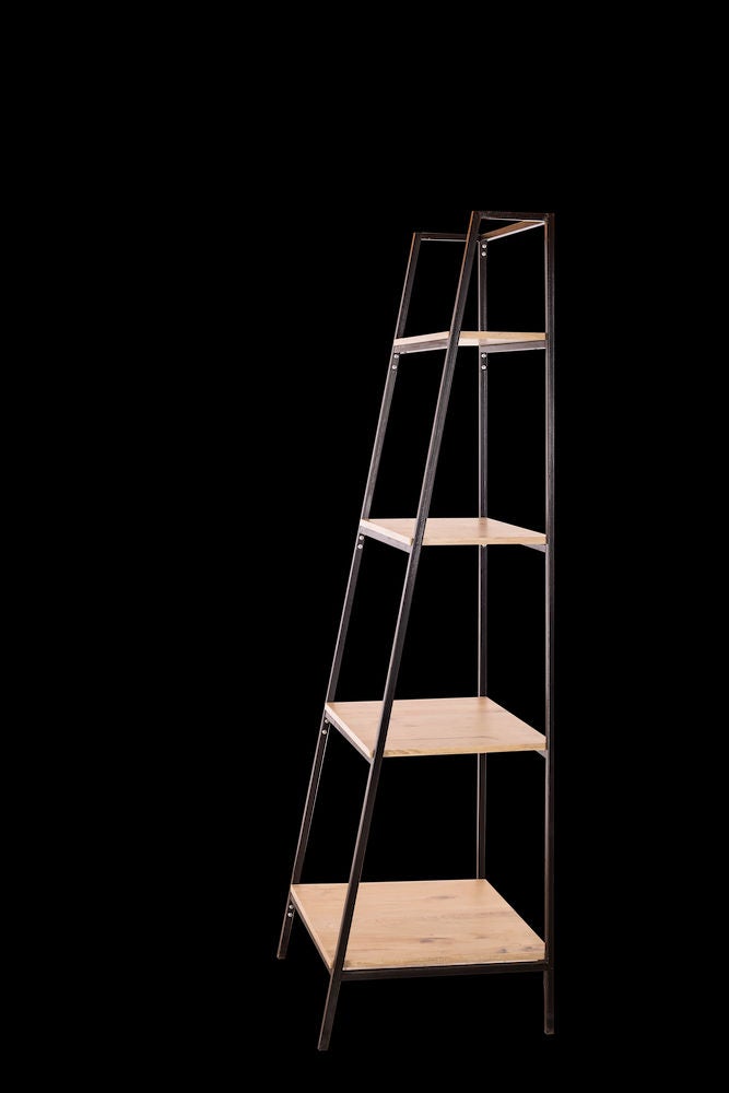 فورفايف مكتبة بتصميم سلم من الخشب بـ4 أرفف كارمن 59x52x200سم  - Image 3