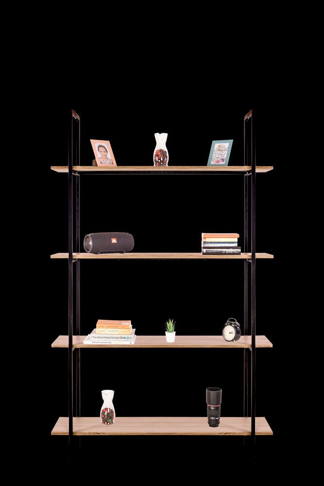 FURVIVE 4-Shelves Wooden Catty Bookcase Carmen 35x125x200cm  - Image 1