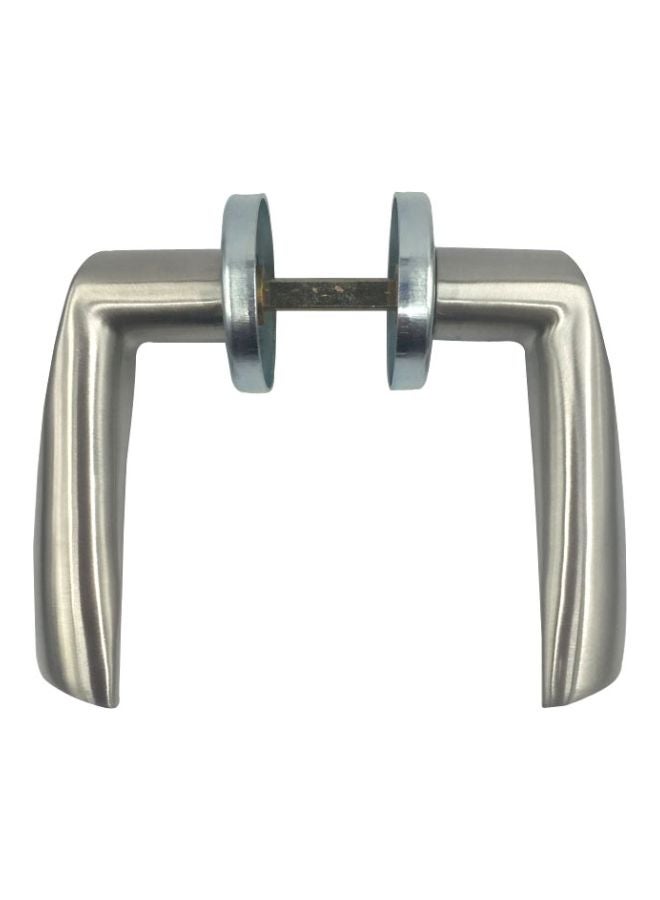 ميغو مجموعة مقبض باب وثقب مفتاح من الزنك من قطعتين فضي - Image 2