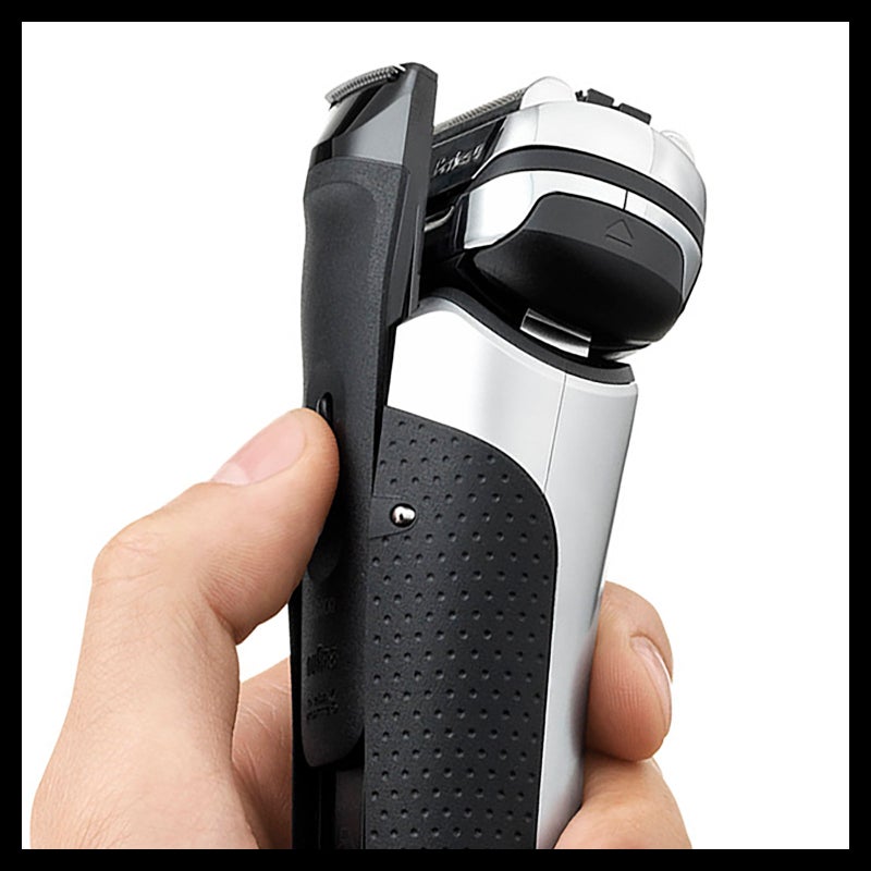 براون ماكينة حلاقة كهربائية سيريز 9 قابلة للشحن ومزودة برقاقة معدنية للاستخدتم الجاف والرطب فضي - Image 3