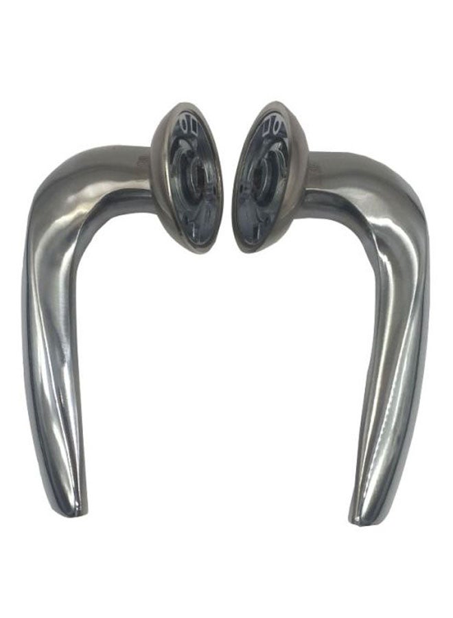 ميغو مجموعة مقابض باب من الزنك من قطعتين فضي 7x6x2بوصة - Image 1