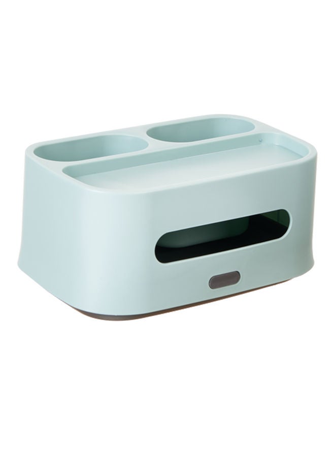 Apple Abrasives Multifunction Rectangular Plastic Tissue Box Storage Organizer Grey 22.5cm - Image 1