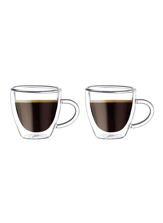 بلاك ستون 2-Piece Double Wall Tea Cups Clear 80mm
