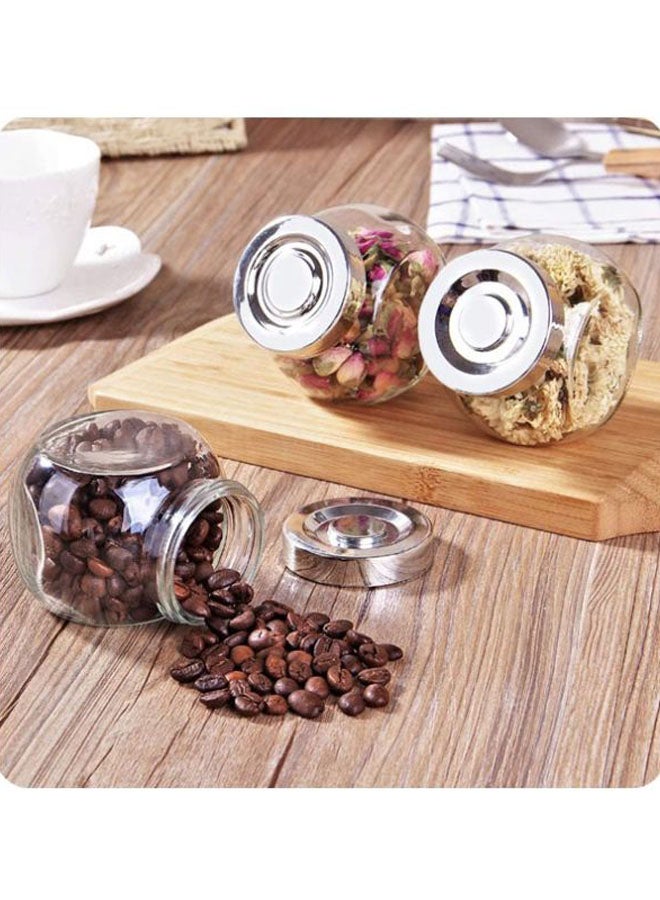 جينو مجموعة من 6 مرطبانات زجاجية صغيرة للحلوى شفاف/فضي 5.5x5x3.5سم - Image 4