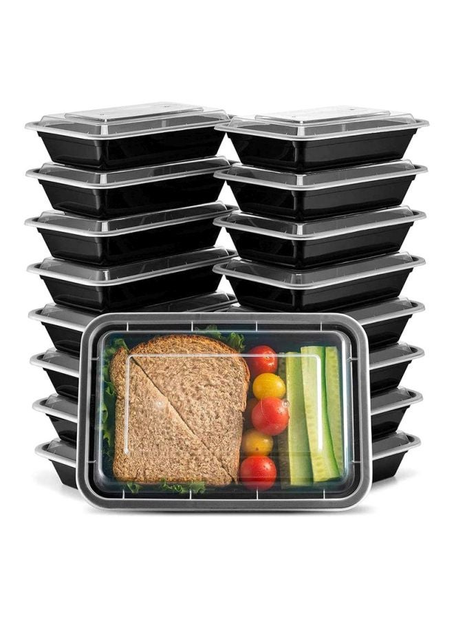 Generic - Pack Of 50 Microwavable Containers With Lids Black/Clear - Image 1