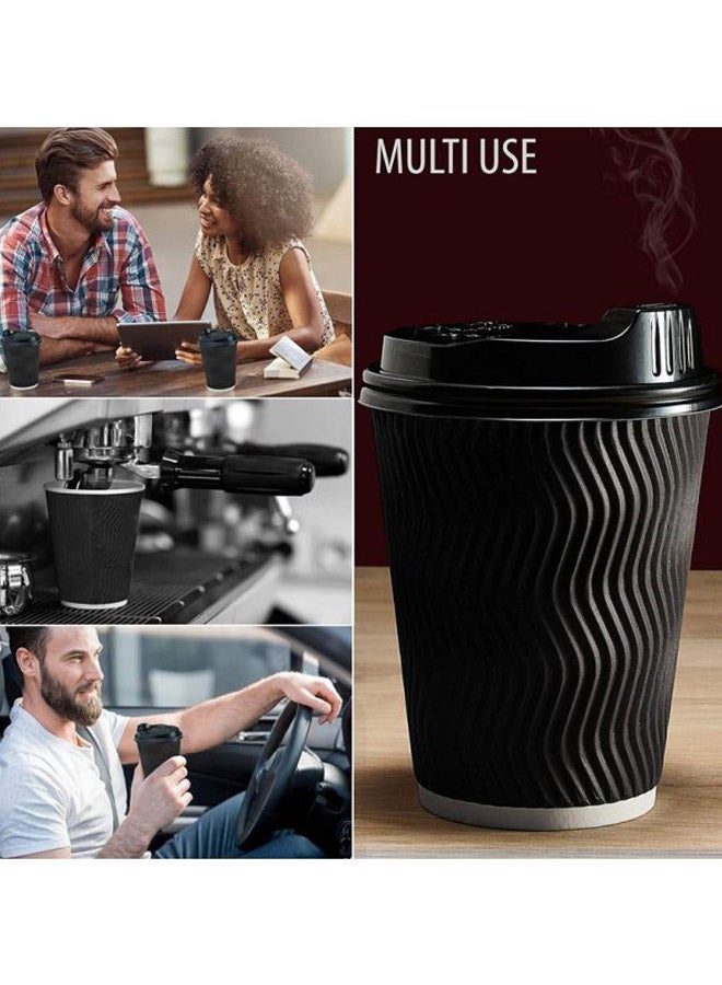 طقم أكواب ريبل مع غطاء مكون من 50 قطعة أسود/ أبيض - Image 5