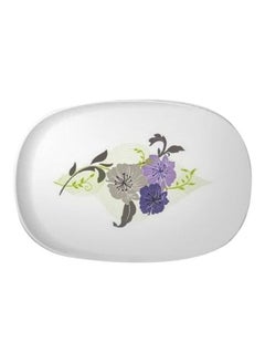 Felitsa Rectangular Platter White/Grey/Purple 33cm