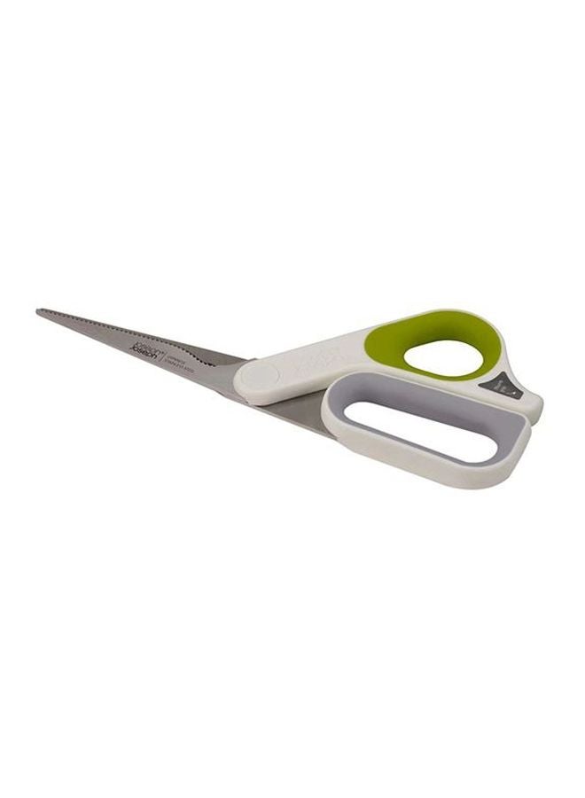 Joseph Joseph Power Grip All Purpose Kitchen Scissors White/Green/Silver 22.4x9.1x1.8cm  - Image 1
