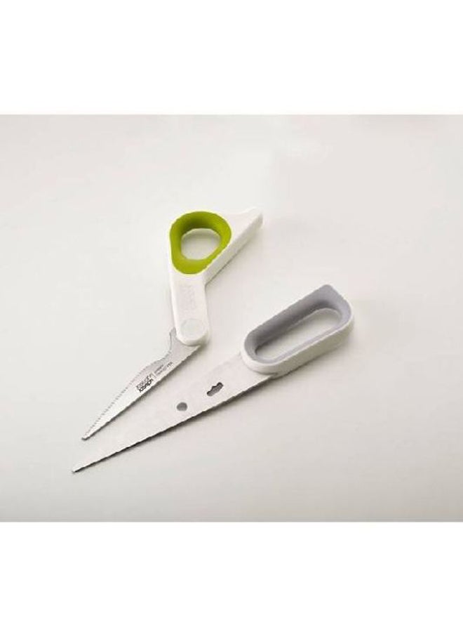 Joseph Joseph Power Grip All Purpose Kitchen Scissors White/Green/Silver 22.4x9.1x1.8cm  - Image 2