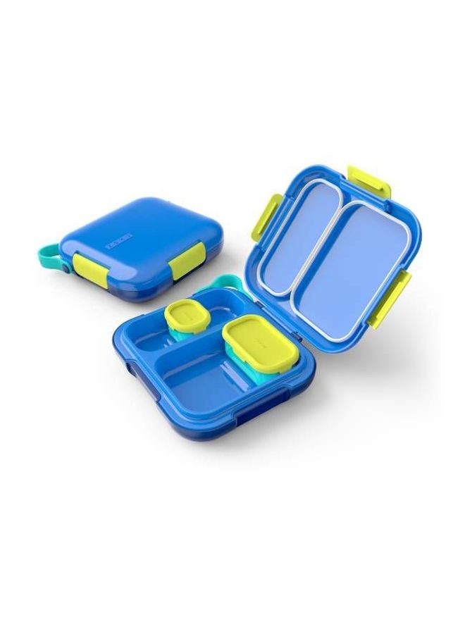 ZOKU 2-Compartment Neat Bento Lunch Box Blue/Green 22.5x6.5x21cm - Image 2