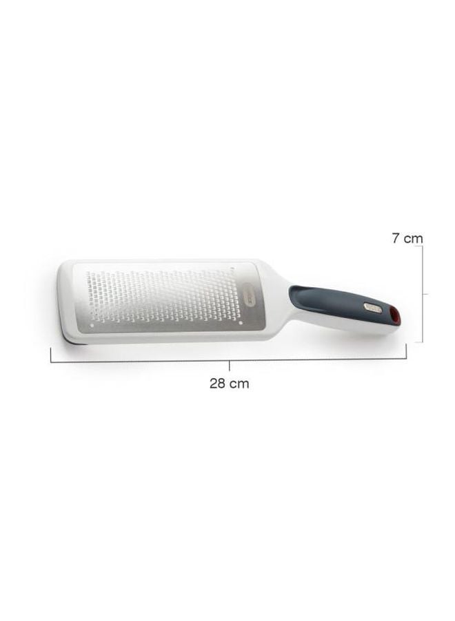 zyliss - Fine Grater With Handle Grey/White/Black 28x7cm - Image 1