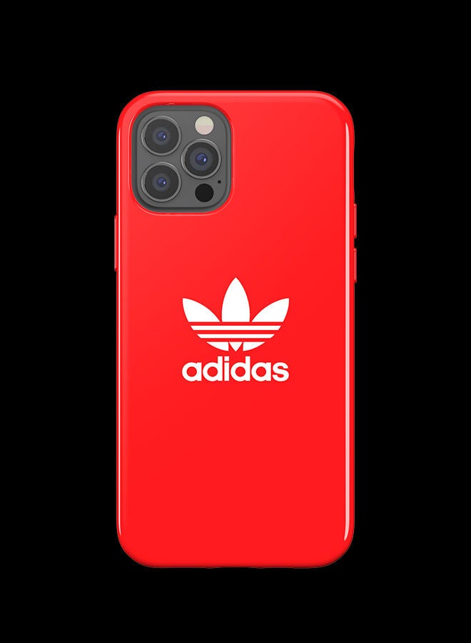 اديداس غطاء حماية بطبعة شعار لهواتف أبل آيفون 12 و12 برو أحمر قرمزي - Image 1