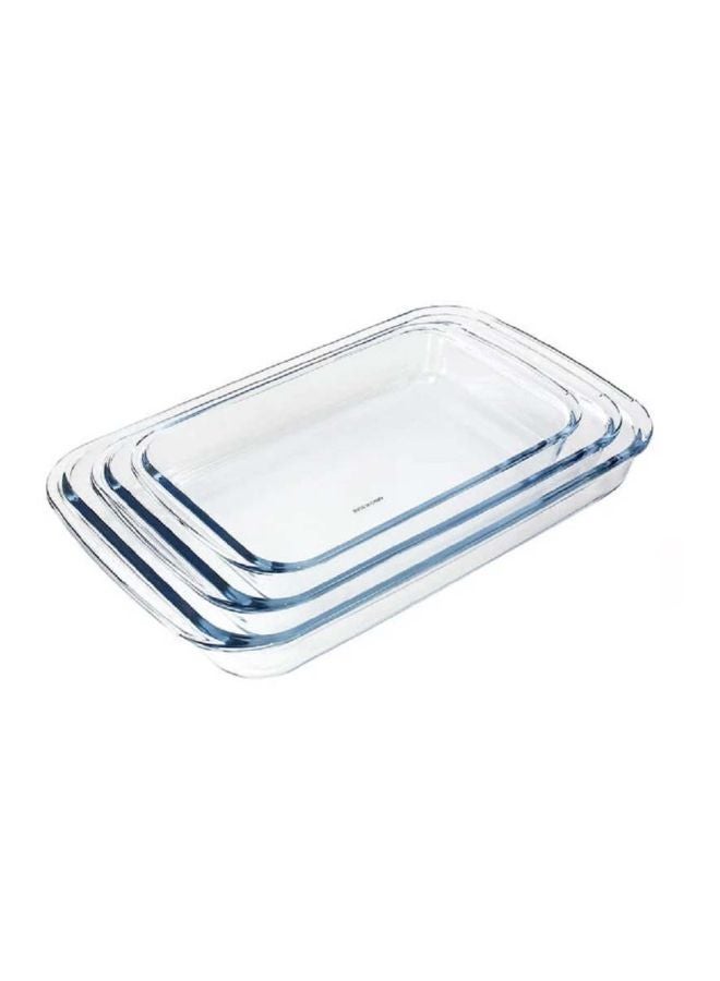 Generic 3-Piece Rectangle Shaped Glass Baking Dish Set Clear 1.6/2.2/ 3Liters  - Image 3
