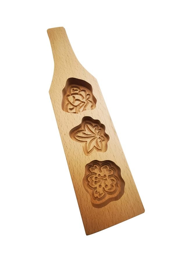 asmat 3-Cavity Floral Design Mould Brown 29.5cm - Image 2